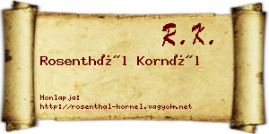 Rosenthál Kornél névjegykártya